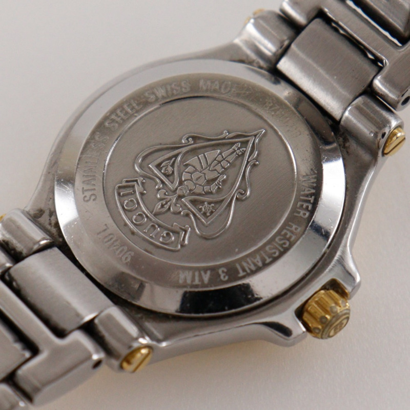 Gucci 女士腕錶,9040L 不鏽鋼錶殼,銀色石英機芯,指針式顯示,象牙色錶盤-7