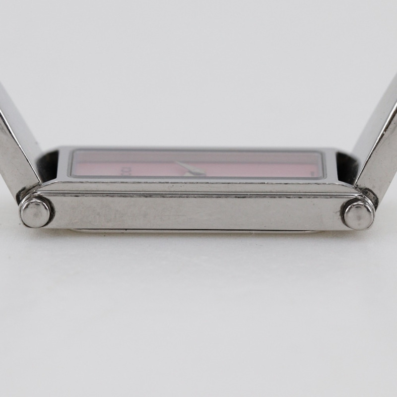 Gucci 1500L 女士不鏽鋼石英模擬腕錶，粉紅色錶盤-7