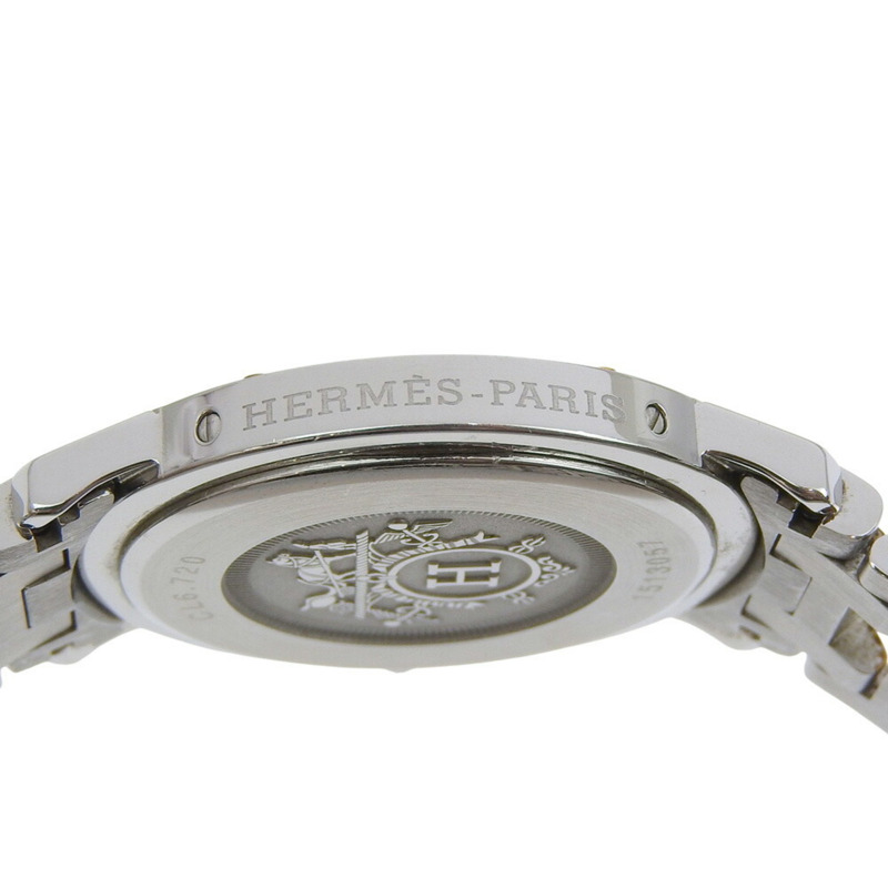 愛馬仕 Clipper 組合腕錶 CL6.720，不鏽鋼錶殼，鍍金石英機芯，指針式顯示，白色錶盤，男士款-5