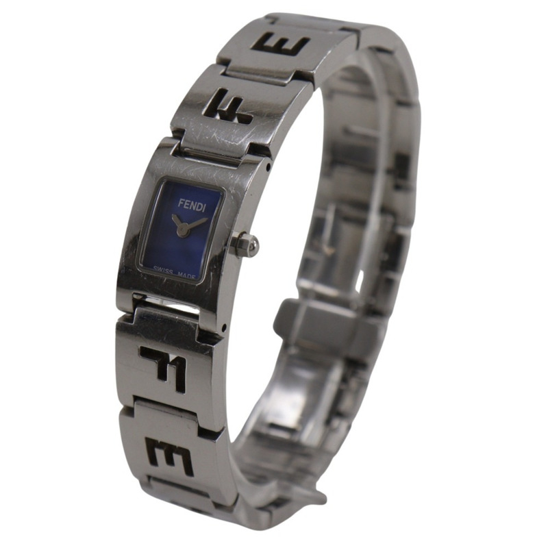 Fendi Olologi 女士腕錶，3150L 不鏽鋼錶殼，銀色石英機芯，指針式顯示，藍色錶盤-1