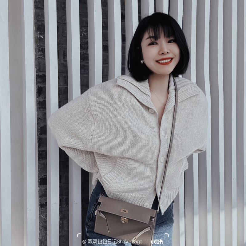 HERMES Kelly to go - 灰金 K-1