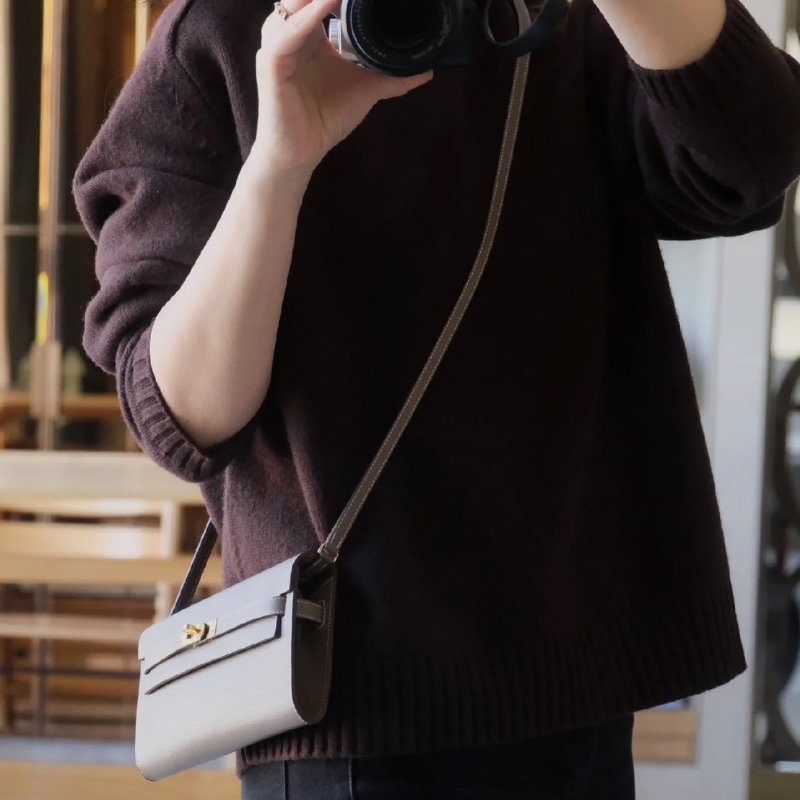 HERMES Kelly to go - 灰金 K-7