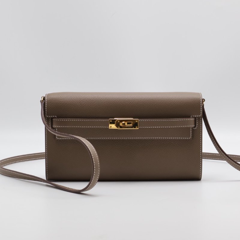 HERMES Kelly to go - 灰金 K-0