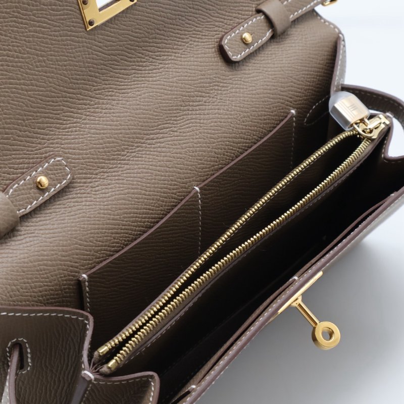 HERMES Kelly to go - 灰金 K-3