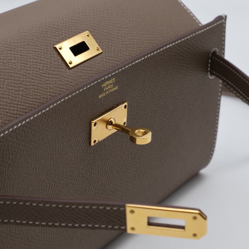 HERMES Kelly to go - 灰金 K-4