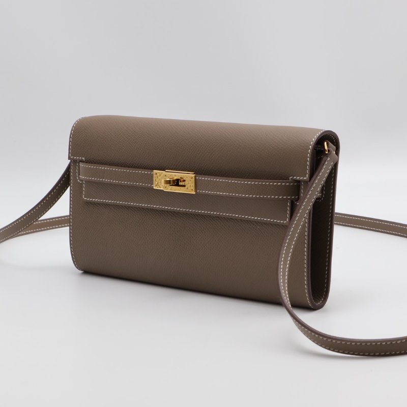 HERMES Kelly to go - 灰金 K-7