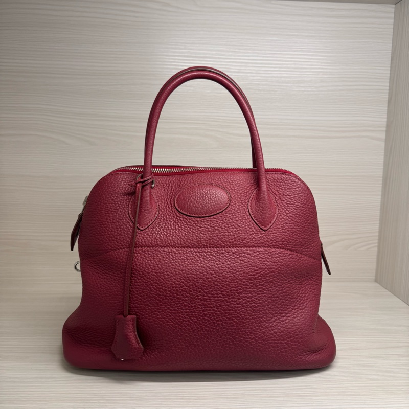 HERMES石榴紅銀知BOLIDE 31 TC皮/T-0