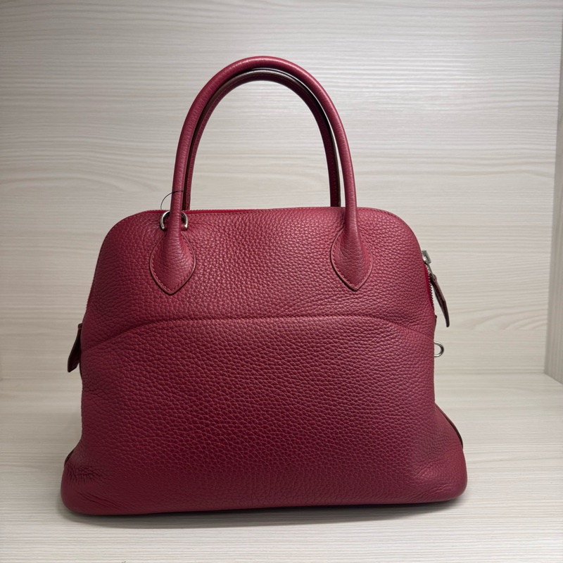 HERMES石榴紅銀知BOLIDE 31 TC皮/T-2