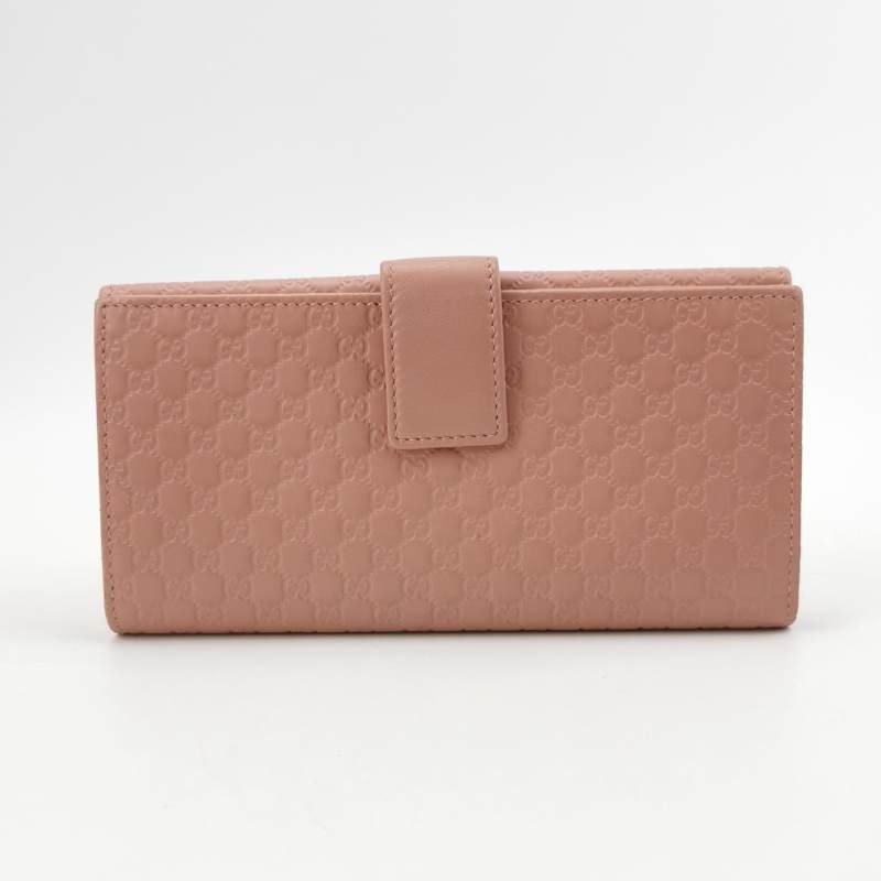 Gucci 牛皮純色壓紋雙G老花錢包-3