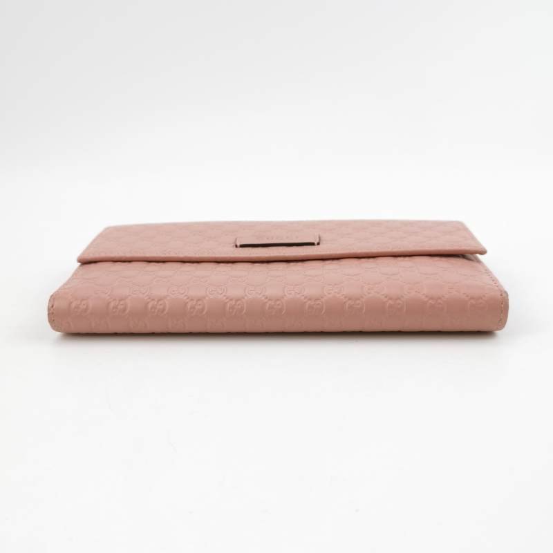 Gucci 牛皮純色壓紋雙G老花錢包-4