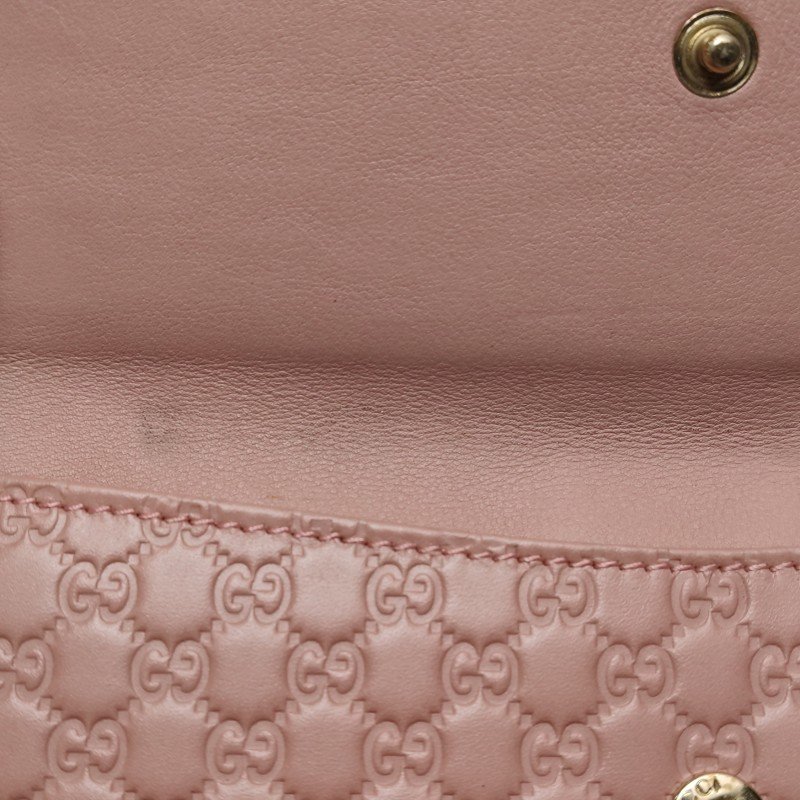 Gucci 牛皮純色壓紋雙G老花錢包-8