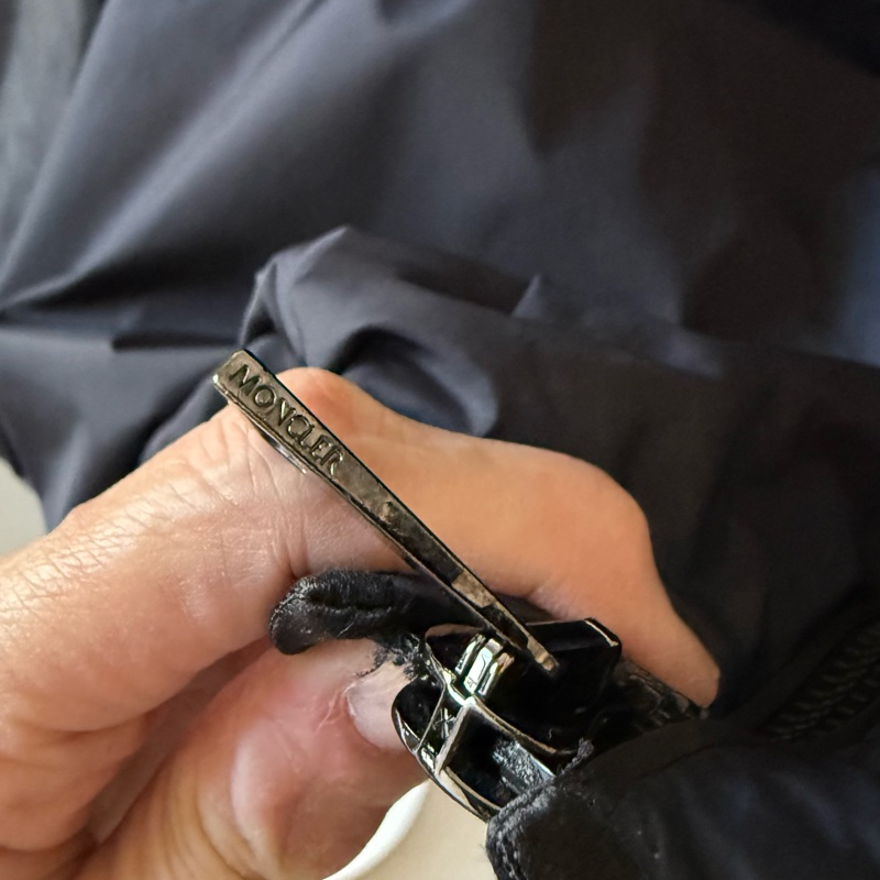 Moncler帽子有兩層的藍色風衣-4