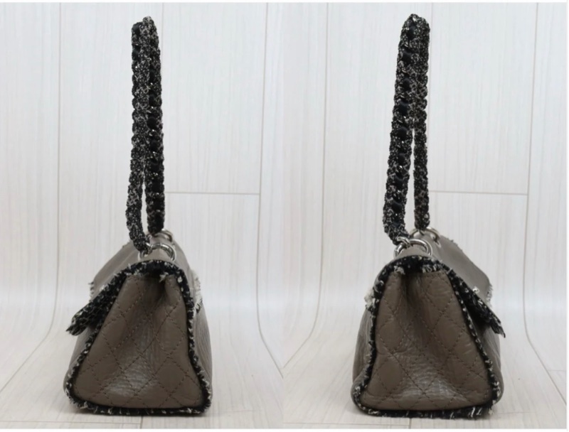 「JL精品代購」9新 Chanel 香奈兒 大象灰 油蠟皮 單肩包-3