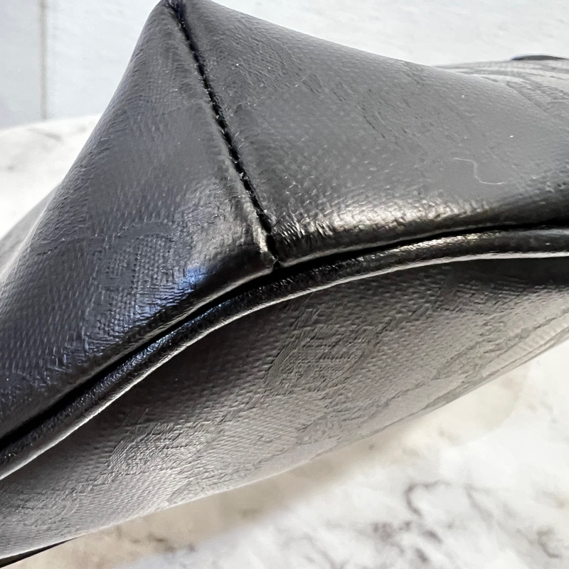 Gucci 黑啞光帆布一字拉Crystal腰包-7