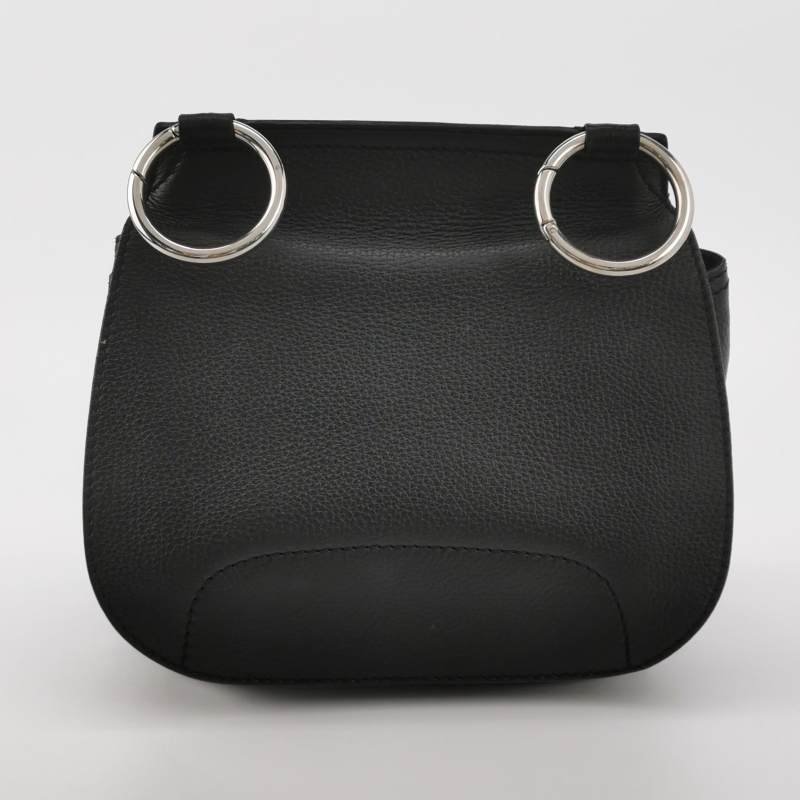 Burberry 牛皮純色字母Logo斜挎單肩包-4