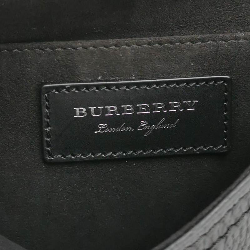 Burberry 牛皮純色字母Logo斜挎單肩包-7