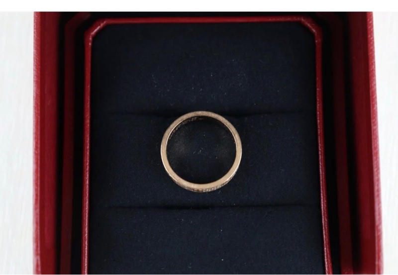 「JL精品代購」 98新 Cartier 卡地亞 love 滿鑽 戒指-5