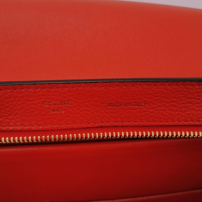 Celine Trapeze 鞦韆包小號牛皮翻毛皮純色方形鎖扣單肩包-7