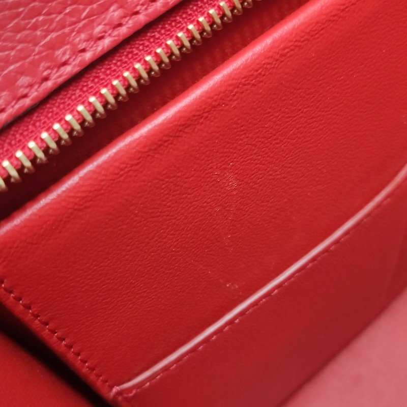 Celine Trapeze 鞦韆包小號牛皮翻毛皮純色方形鎖扣單肩包-10