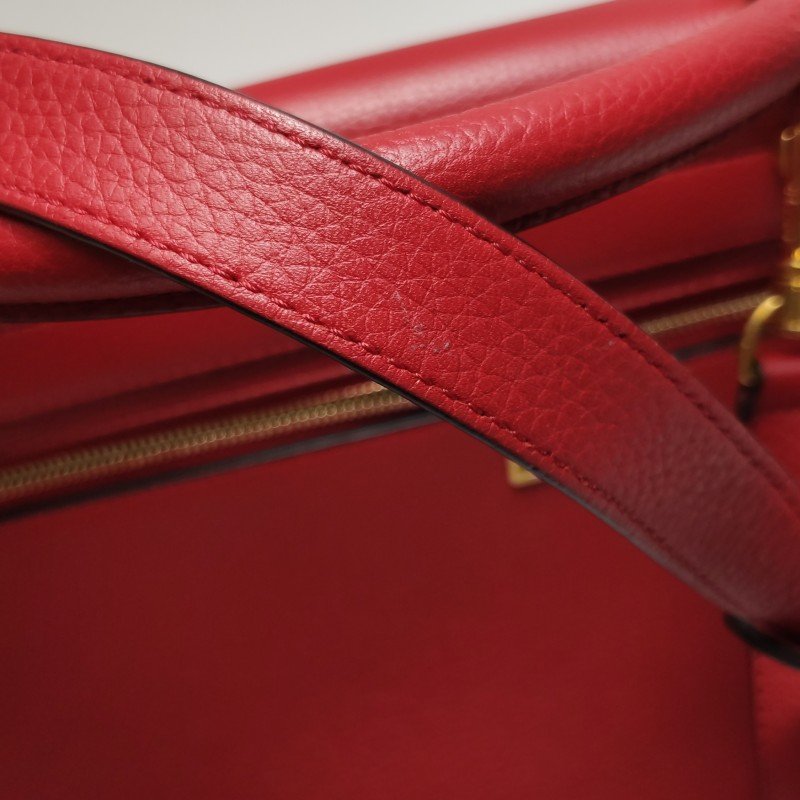 Celine Trapeze 鞦韆包小號牛皮翻毛皮純色方形鎖扣單肩包-11