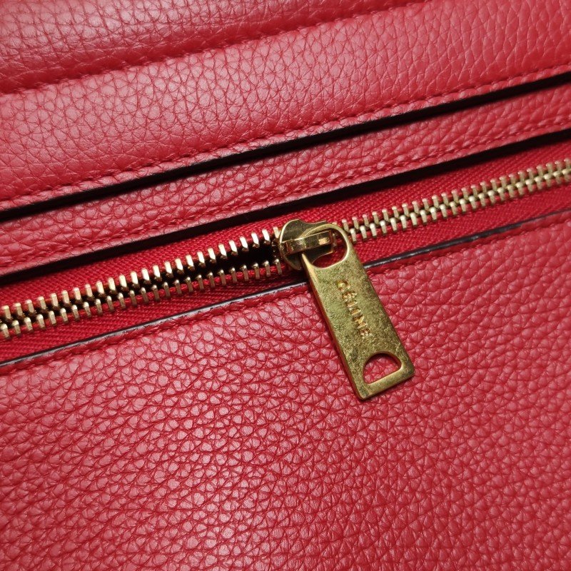 Celine Trapeze 鞦韆包小號牛皮翻毛皮純色方形鎖扣單肩包-14