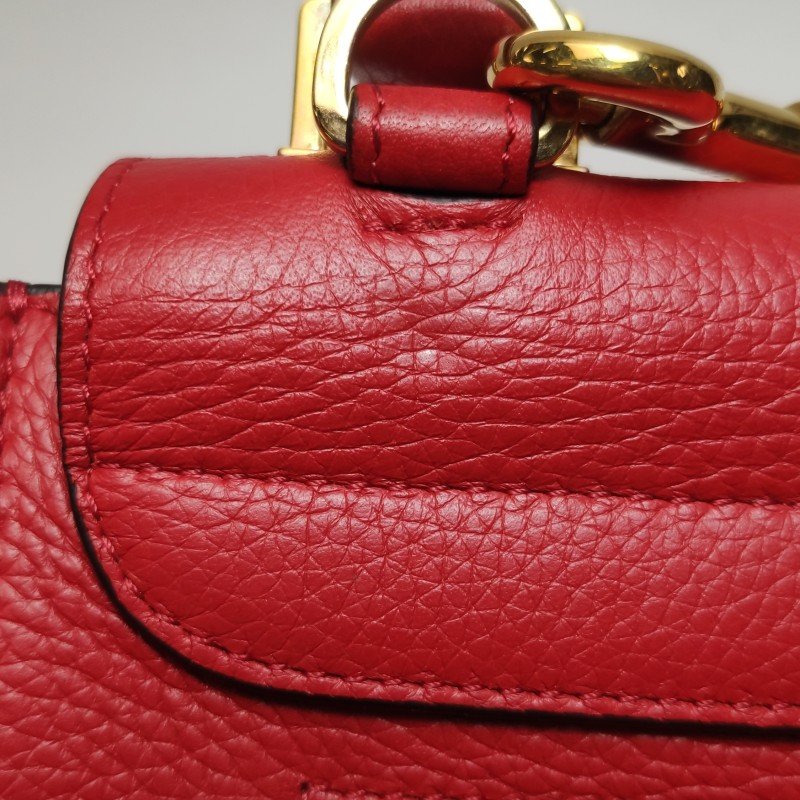 Celine Trapeze 鞦韆包小號牛皮翻毛皮純色方形鎖扣單肩包-20