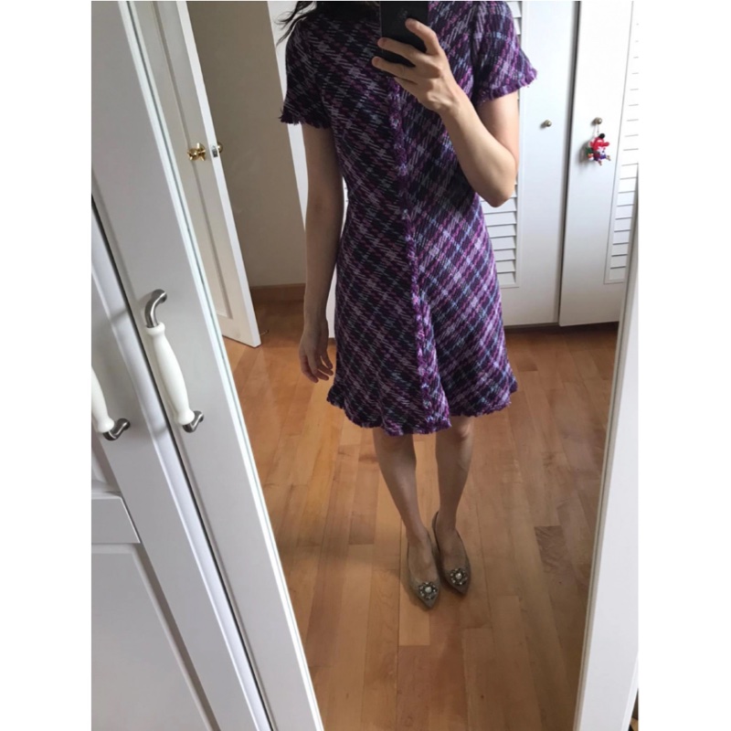 kate spade 紫色格仔裙(及膝)-2