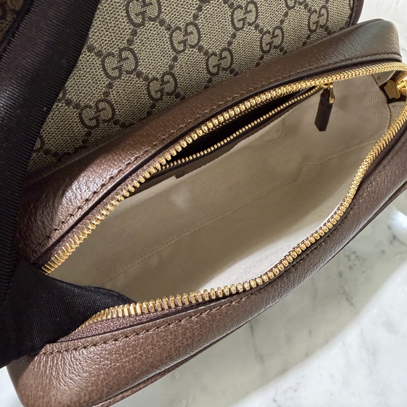 Gucci 咖PVC Ophidia金釦下蓋磁吸肩斜背包-7