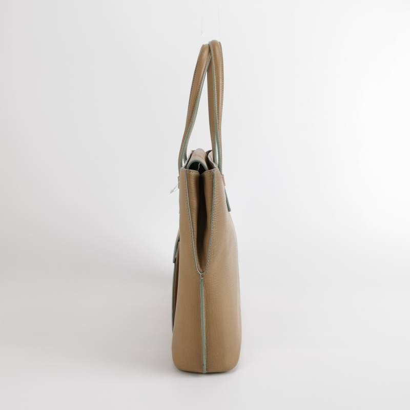 Loewe 牛皮純色字母Logo壓印手提包-2