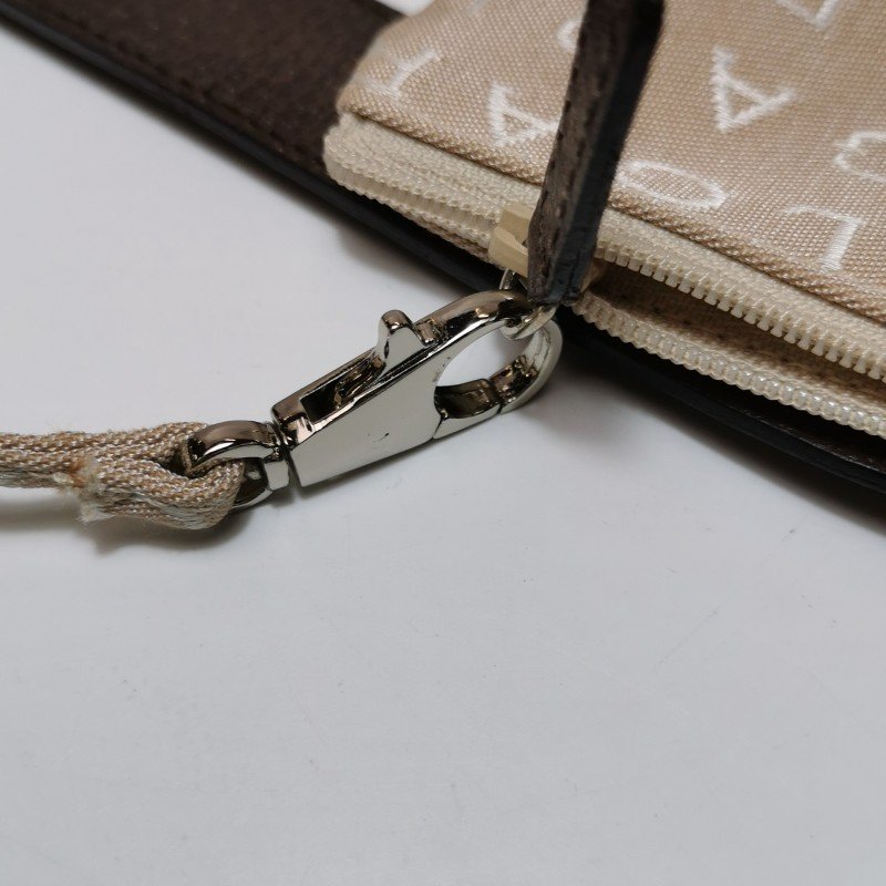 Bvlgari 牛皮帆布拼色字母logo子母包單肩包-12