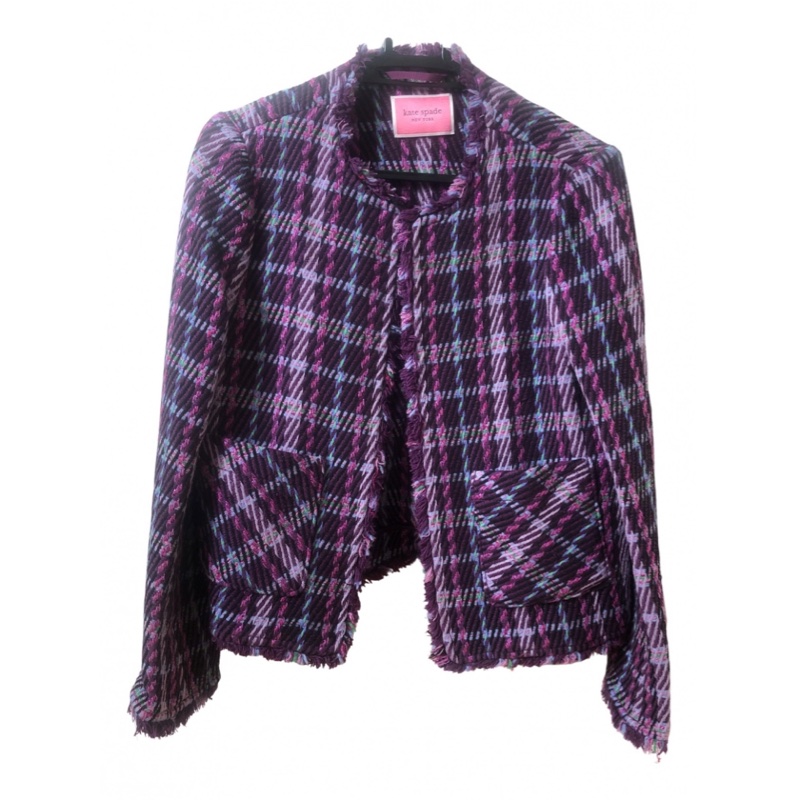 紫色格仔外套-3