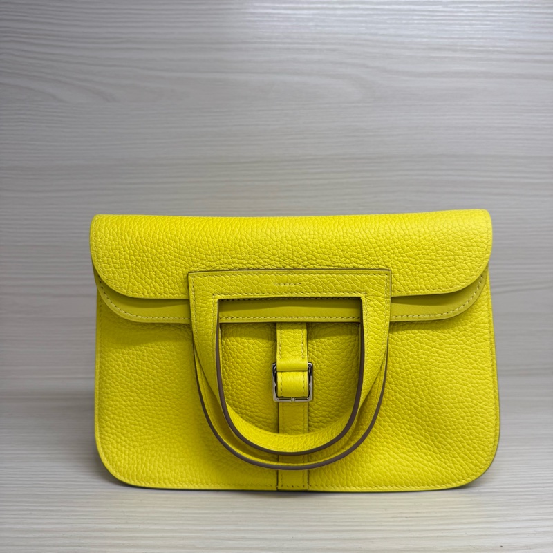 Hermes 25 HalzanTC皮檸檬黃U刻-0