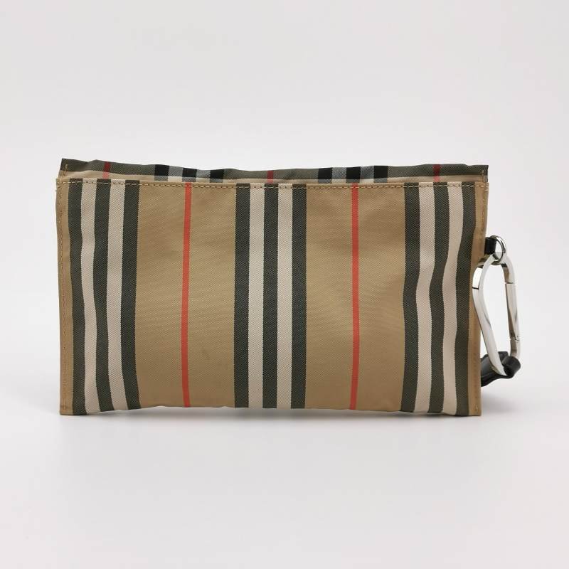 Burberry 牛皮尼龍布格紋字母Logo手拿包-3