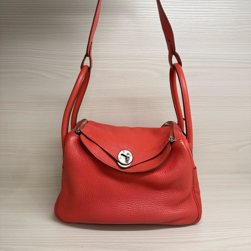 HERMES LINDY26芍藥粉銀釦/框O-0