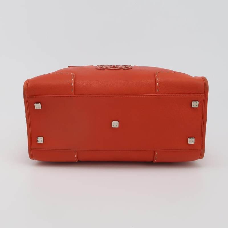 Loewe Amazona 牛皮純色加固邊角中古手提包-5