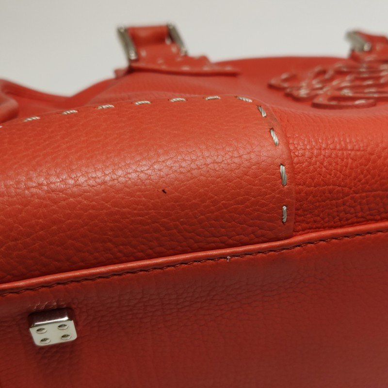 Loewe Amazona 牛皮純色加固邊角中古手提包-14