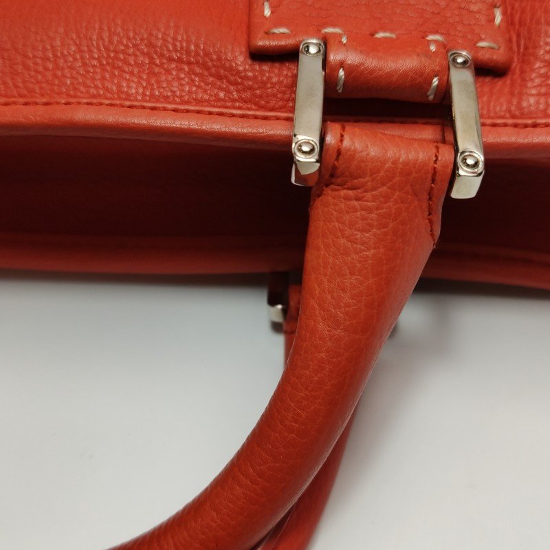 Loewe Amazona 牛皮純色加固邊角中古手提包-15