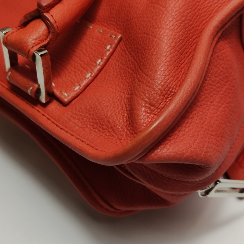 Loewe Amazona 牛皮純色加固邊角中古手提包-20