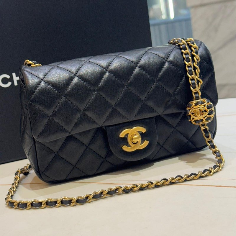 *SHIHNA名牌精品*CHANEL核桃金球迷你口蓋包20cm (芯片款)-0