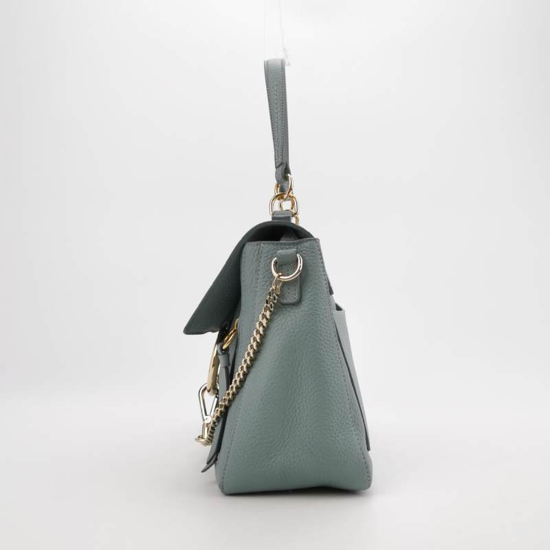 Chloe Faye 中號 牛皮鱷魚壓紋鏈條扣飾斜挎包單肩包-2