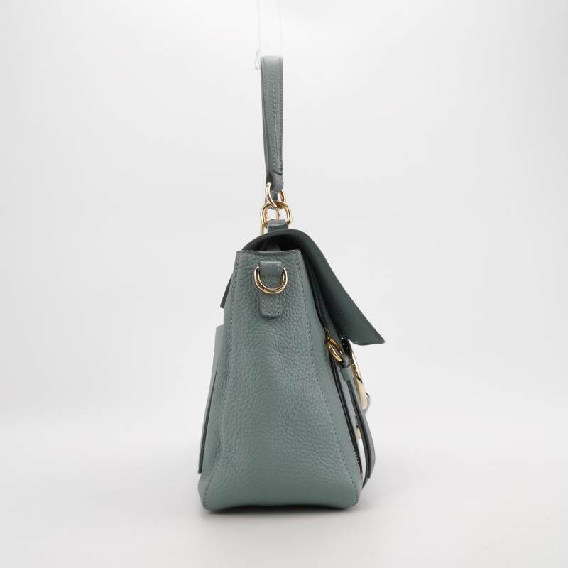 Chloe Faye 中號 牛皮鱷魚壓紋鏈條扣飾斜挎包單肩包-3