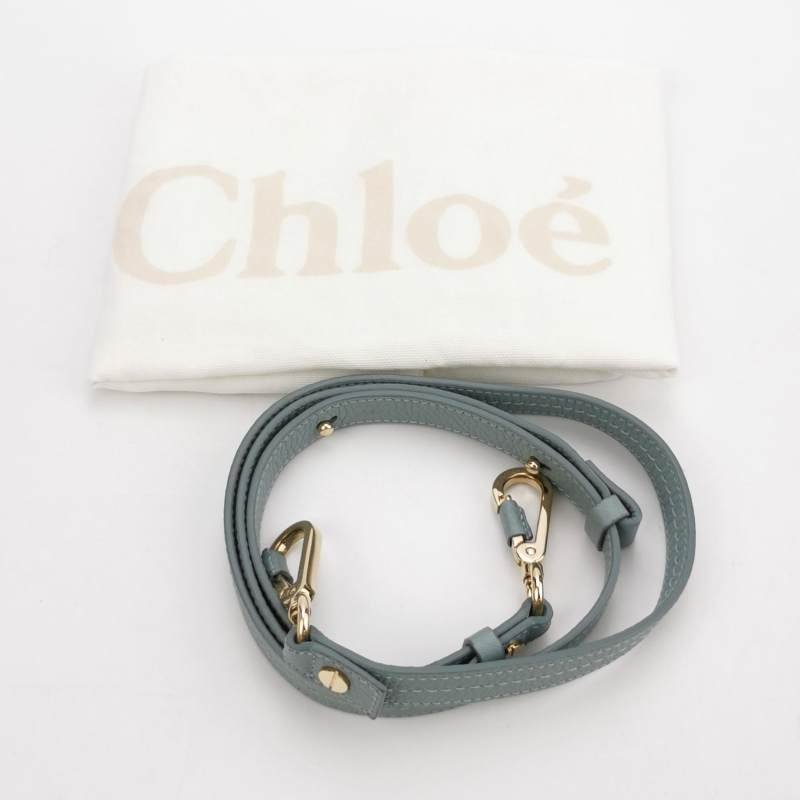 Chloe Faye 中號 牛皮鱷魚壓紋鏈條扣飾斜挎包單肩包-8