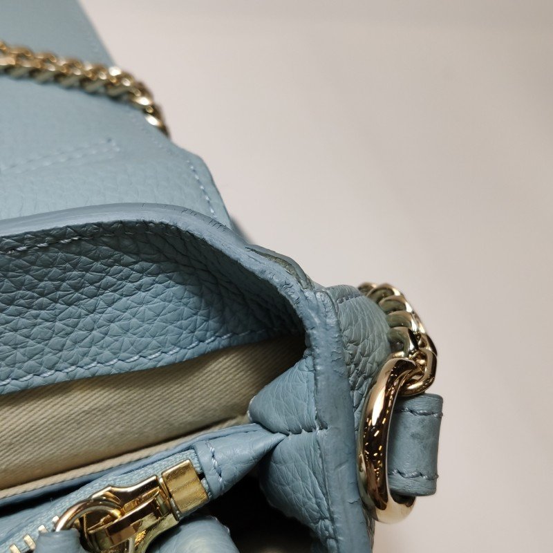 Chloe Faye 中號 牛皮鱷魚壓紋鏈條扣飾斜挎包單肩包-13