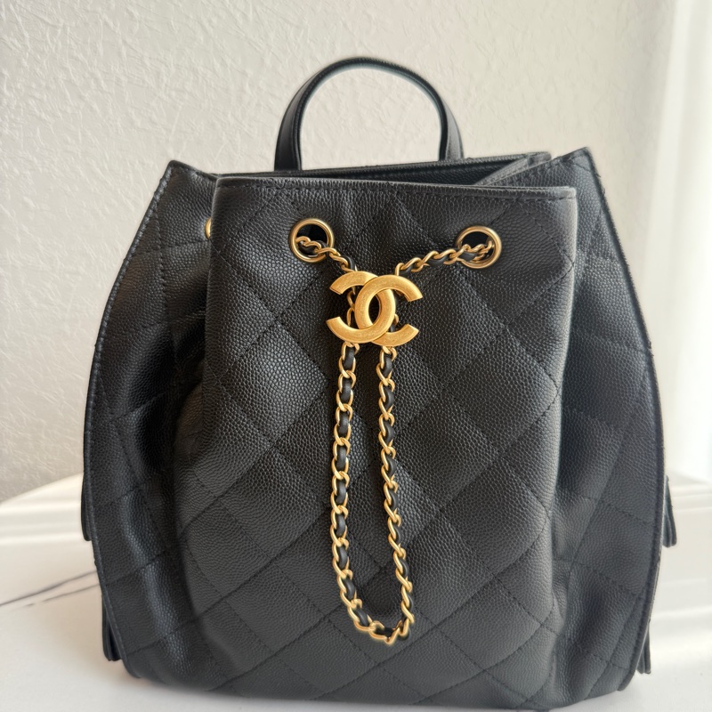 Chanel .黑色荔枝最新款 剛買沒多久 割愛-0