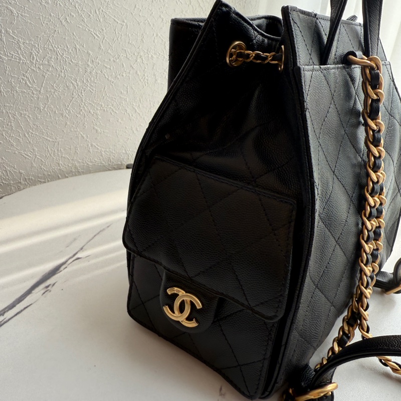 Chanel .黑色荔枝最新款 剛買沒多久 割愛-2