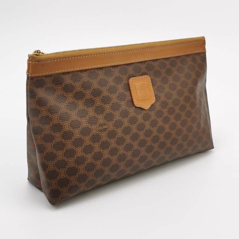 Celine 牛皮凱旋門老花手拿包-2