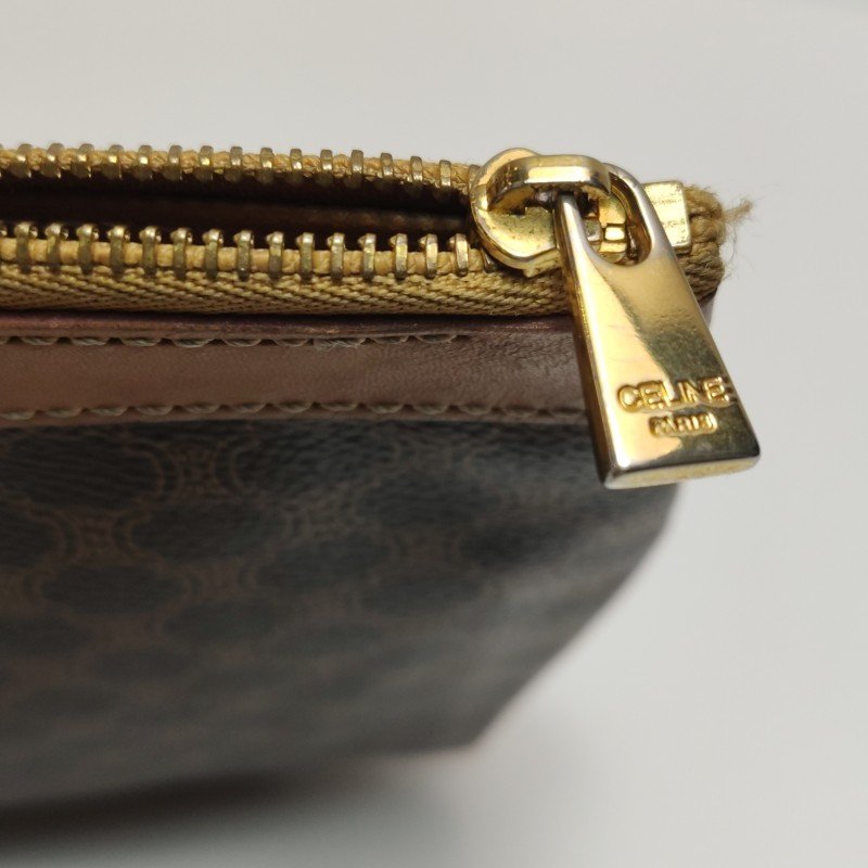 Celine 牛皮凱旋門老花手拿包-8