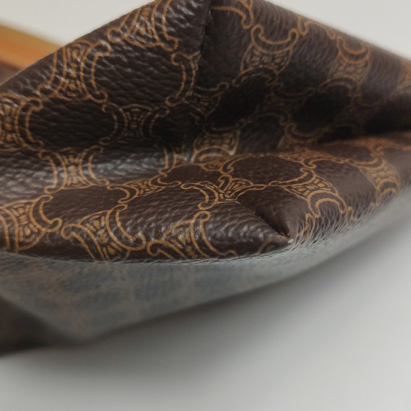 Celine 牛皮凱旋門老花手拿包-13