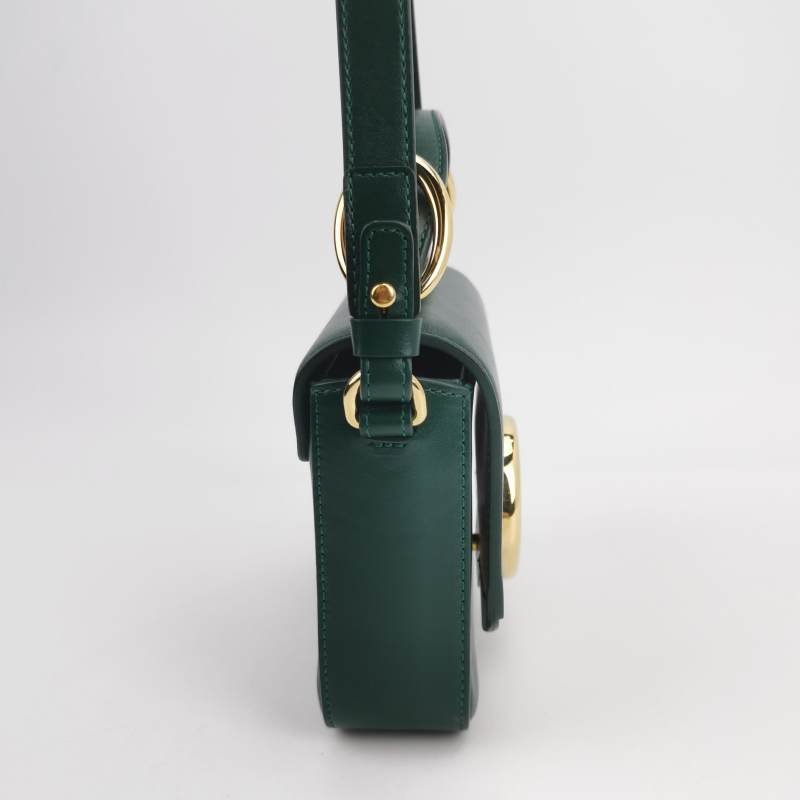 Chloe C迷你牛皮翻毛皮拼皮字母C徽飾斜挎包-3