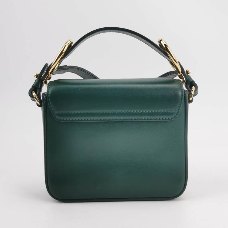 Chloe C迷你牛皮翻毛皮拼皮字母C徽飾斜挎包-4